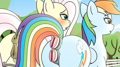 Furious Fisting Fun with Rainbow Dash and Fluttershy at the Public Park [Jizz-A-Lot]