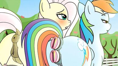 Furious Fisting Fun with Rainbow Dash and Fluttershy at the Public Park [Jizz-A-Lot]