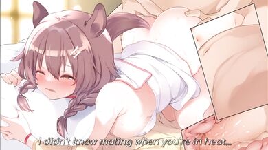 Fujisaki Hikari and Korone in a heated embrace.