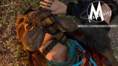 Aloy's Unnatural Insemination by Face-Sucking Alien