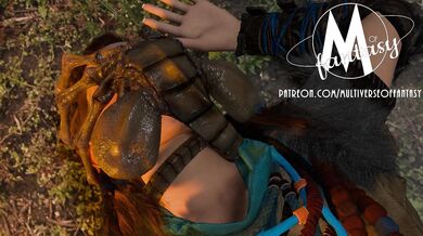 Aloy's Unnatural Insemination by Face-Sucking Alien
