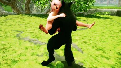 Fantasy of a Werewolf and his Reindeer Girl Prey, as they Enjoy Each Other's Bodies in the Forest.