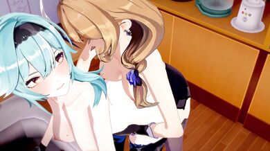 Eula's & Lisa's Futanari Fuck Fest in Genshin Impact