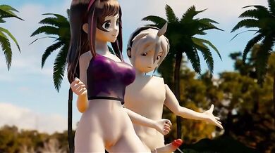 Moments of Love and Passion between Kisuna Ai, an Anime Character