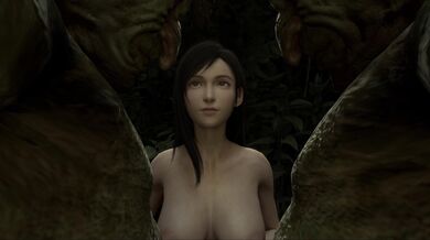 Aerith and Tifa get pounded by goblins in HD.