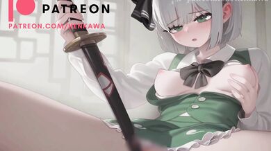 Youmu's Pleasure Sword: A Big Katana Masturbation Session