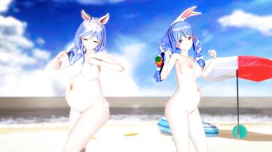 '[4kMMD] PeKoRa-Pregnant Mother Heart Pie Dancehall'