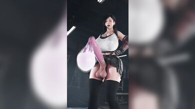 Aeris and Tifa are both futa girls with big dicks who fuck each other hard!