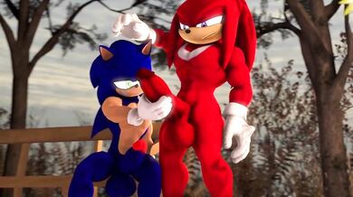 Knuckles the Echidna Gives Sonic a Fist-Fucking Blowjob