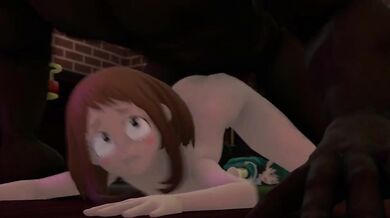 'Uraraka gets pounded by BBC dudes in a naughty threesome'