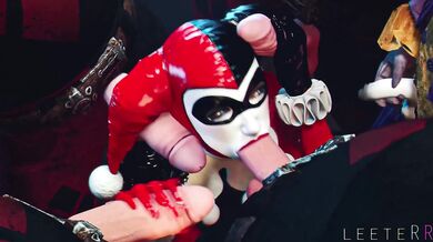 Harley Quinn's Racy Revenge with Four Cocks [White Leather]