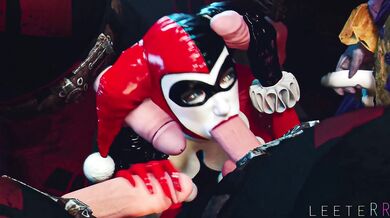 Harley Quinn's Racy Revenge with Four Cocks [White Leather]