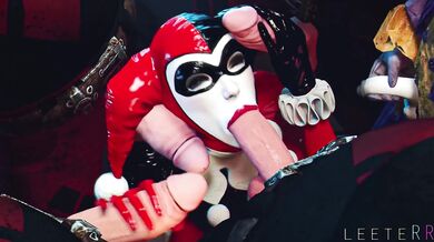 Harley Quinn's Racy Revenge with Four Cocks [White Leather]