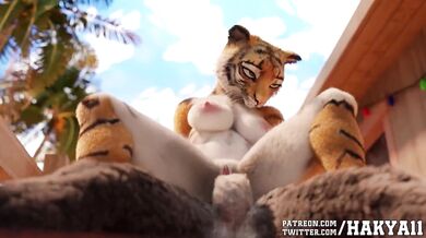 4K Ultra HD Tiger Threesome Anal Sex