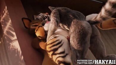 4K Ultra HD Tiger Threesome Anal Sex