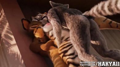 4K Ultra HD Tiger Threesome Anal Sex