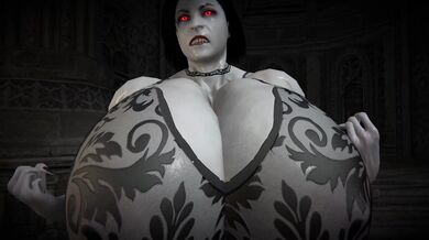 Big-boobed Futa Dimitrescu Gets Huge Tits and Takes a Massive Cock in her Asshole