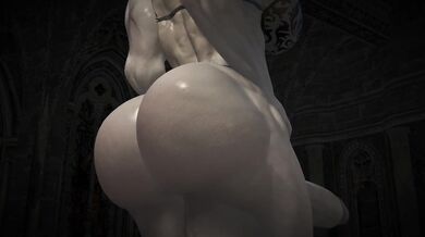 Big-boobed Futa Dimitrescu Gets Huge Tits and Takes a Massive Cock in her Asshole