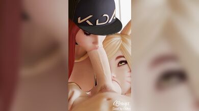Ahri and Akali's Twin BJ Bliss