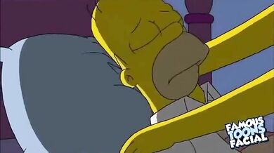 Famous Toons Facial: Homer and Marge's Late Night Fuckfest