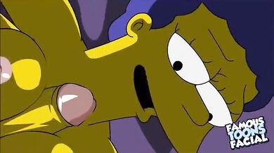 Famous Toons Facial: Homer and Marge's Late Night Fuckfest