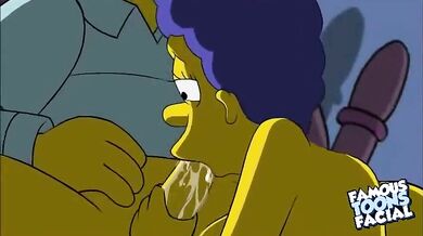 Famous Toons Facial: Homer and Marge's Late Night Fuckfest