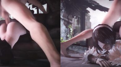 Anal Debauchery: 2B's Split Screen Creampie Adventures with Multiple Partners