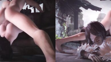 Anal Debauchery: 2B's Split Screen Creampie Adventures with Multiple Partners
