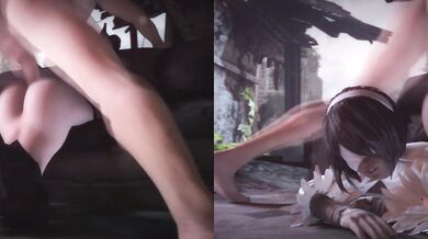 Anal Debauchery: 2B's Split Screen Creampie Adventures with Multiple Partners