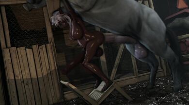 Stallion's Anal Insemination of Futanari Whore [Johndoe1970]