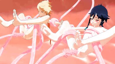 Twin Tentacle Cocks Invade This Luscious Teen's Virgin Slit