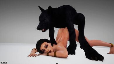 Big Bad Wolf's Huge Cock Fills Up Hot Girl in Wilderness Sex Romp
