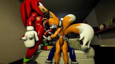 Sonic's Best Friend Knuckles Rides Tails' Big Dick