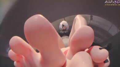 Step into the world of 2B and become her personal foot sniffer in the erotic virtual reality universe of AllFs3D.