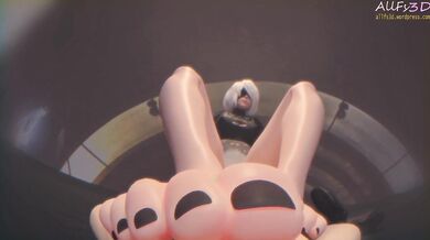 Step into the world of 2B and become her personal foot sniffer in the erotic virtual reality universe of AllFs3D.
