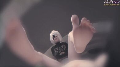 Step into the world of 2B and become her personal foot sniffer in the erotic virtual reality universe of AllFs3D.