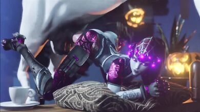 Widowmaker's anal destruction by a horse's mammoth dick