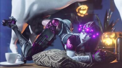 Widowmaker's anal destruction by a horse's mammoth dick