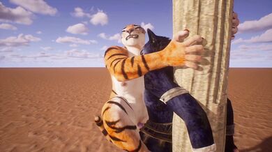 Prowling Lioness Beds Dominant Wolf