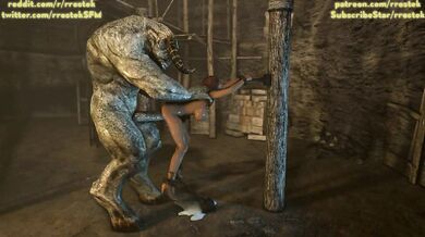 Lisa Hamilton gets gangbanged by monstrous creatures in 'Rrostek'