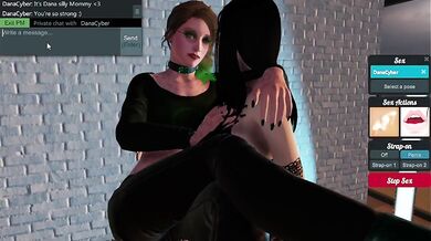 Futa Goth Roughly Pummels Caged Femboy with Massive Strap-on