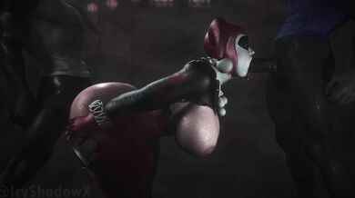 Harley Quinn's Mouth Stretching Double Penetration Adventure in 4K