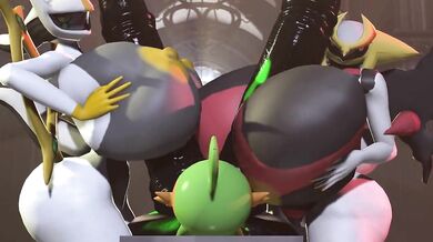 Arceus and Gratina Get Banged by Mudkip's Super-Sized Penis!