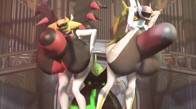 Arceus and Gratina Get Banged by Mudkip's Super-Sized Penis!