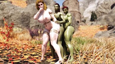 Towering Futanari Orc Studs Ravish Voluptuous Warrioress