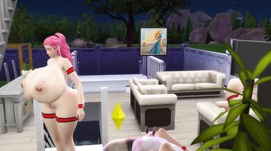 Ghost and Live Dog Cocks for Hitomi Tanaka in Sims-Style Ride