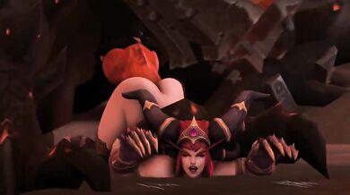 Sexy Dragon Queen Alexstrasza Gets Fucked Hard by Demon Lord Santalol and his Giant Cock in a Hot Lesbian Threesome
