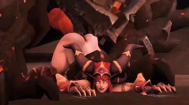 Sexy Dragon Queen Alexstrasza Gets Fucked Hard by Demon Lord Santalol and his Giant Cock in a Hot Lesbian Threesome