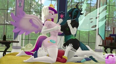 [Gorilka] Queen Chrysalis' Threesome with Princess Cadance and Shining Armor