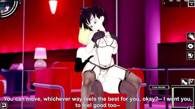 Titanic Tits and Thick Shemale Strap-on DP: DBZ Futa